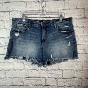Kut from the Kloth Blue Jean Shorts Distressed Cut-Off, sz 14